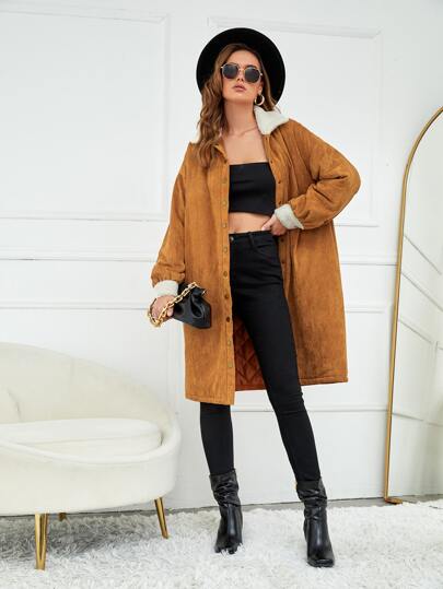 Omoni Abrigo teddy panel de hombros caídos