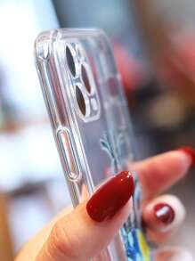 油畫愛心圖案透明手機殼 - 彩色 - 查看 7