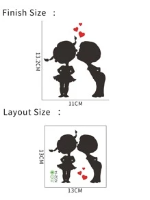 1pc Creative PVC Switch Outlet Wall Sticker, Cute Couple Print Self-Adhesive Switch Sticker For Decoration, Stickers, Wall Decal, Vinyl Decal For Home Decorations, Spring Decoration Items Refresh Your Home, Festival Decoration Stickers Gifts Birthday Graduation - Black - View 2