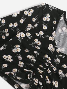 SHEIN Tops con gái Dây kéo Xù Hoa Giải trí - Nhiều màu - Xem 4