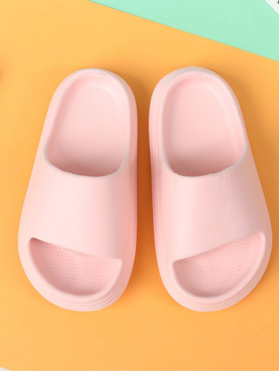 Girls Wide Fit Slides - Pink - View 1