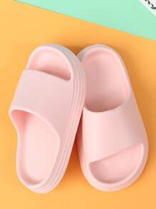 Girls Wide Fit Slides - Pink - View 2
