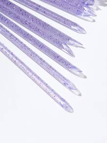 50pcs Double-Ended Nail Point Drill Stick - Purple - View 2