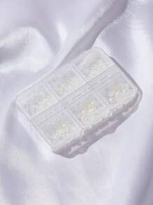 1 盒仿珍珠美甲装饰 - 白色 - 查看 3