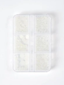 1 盒仿珍珠美甲装饰 - 白色 - 查看 5