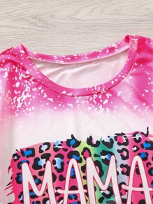 SHEIN LUNE Plus Áo thun họa tiết da báo và chữ Áo thun họa tiết phụ nữ - Nhiều màu - Xem 6