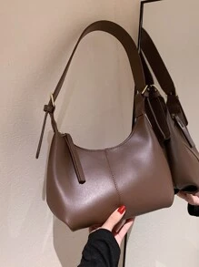 極簡風格法棍包 - 咖啡棕 - 查看 5