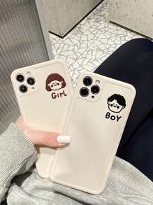 2pcs Couple Graphic Phone Case - Multicolor - View 1