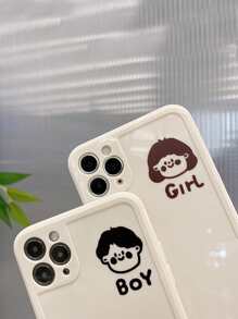 2pcs Couple Graphic Phone Case - Multicolor - View 2