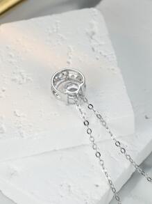 Dây chuyền Khối Zirconia  Mặt dây chuyền Mặt trăng - Bạc - Xem 2