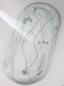 Dây chuyền Khối Zirconia  Mặt dây chuyền Mặt trăng - Bạc - Xem 3