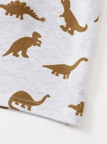 SHEIN Young Boy Dinosaur Pattern Loose Comfortable T-Shirt, Casual And Cute Style For School, Party, Outing, And Sports, Suitable For 4-7 Year Old Boys - Multicolor - View 3