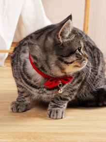 Bow Decor Pet Collar - Red - View 2