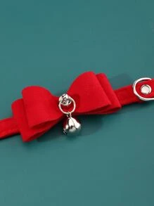 Bow Decor Pet Collar - Red - View 4