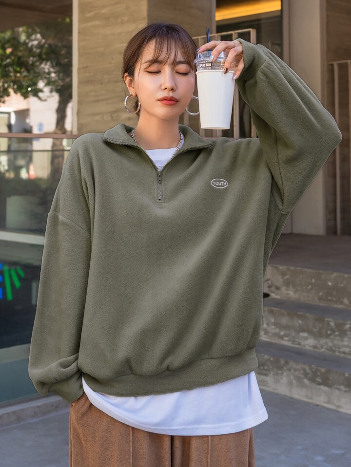 ウォッシュ柄 ジッパー トレーナー スウェットシャツ 韓国 n4009 Cross charm official store | スウェット ロゴ レディース