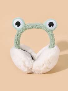 Orejeras con dibujos animados ojo con bordado - Verde - Ver 1