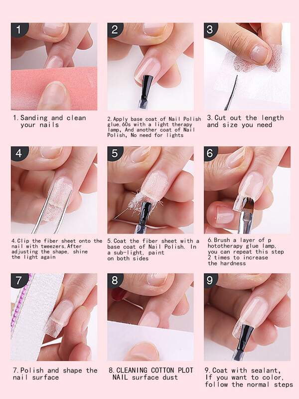 10本のネイルエクステンションファイバー