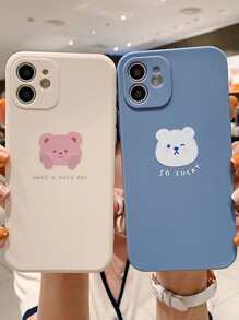 2入組情侶卡通小熊手機外殼 - 彩色 - 查看 1