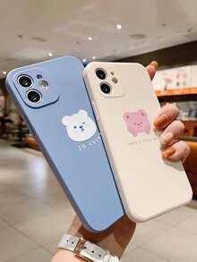 2入組情侶卡通小熊手機外殼 - 彩色 - 查看 2