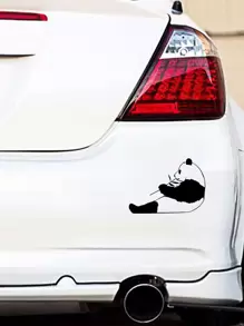 1 hình dán ô tô in hình gấu trúc - màu đen - Xem 1