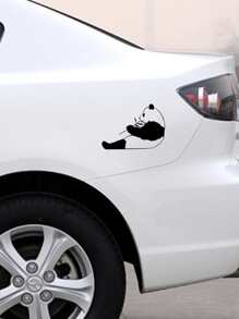 1 hình dán ô tô in hình gấu trúc - màu đen - Xem 3