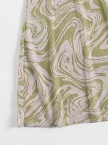 SHEIN Swim Fluid Pattern Cut-Out Cover Up Summer - Multicolor - View 5