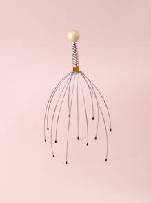 1把不銹鋼12爪按摩寵物梳適合貓狗日常使用