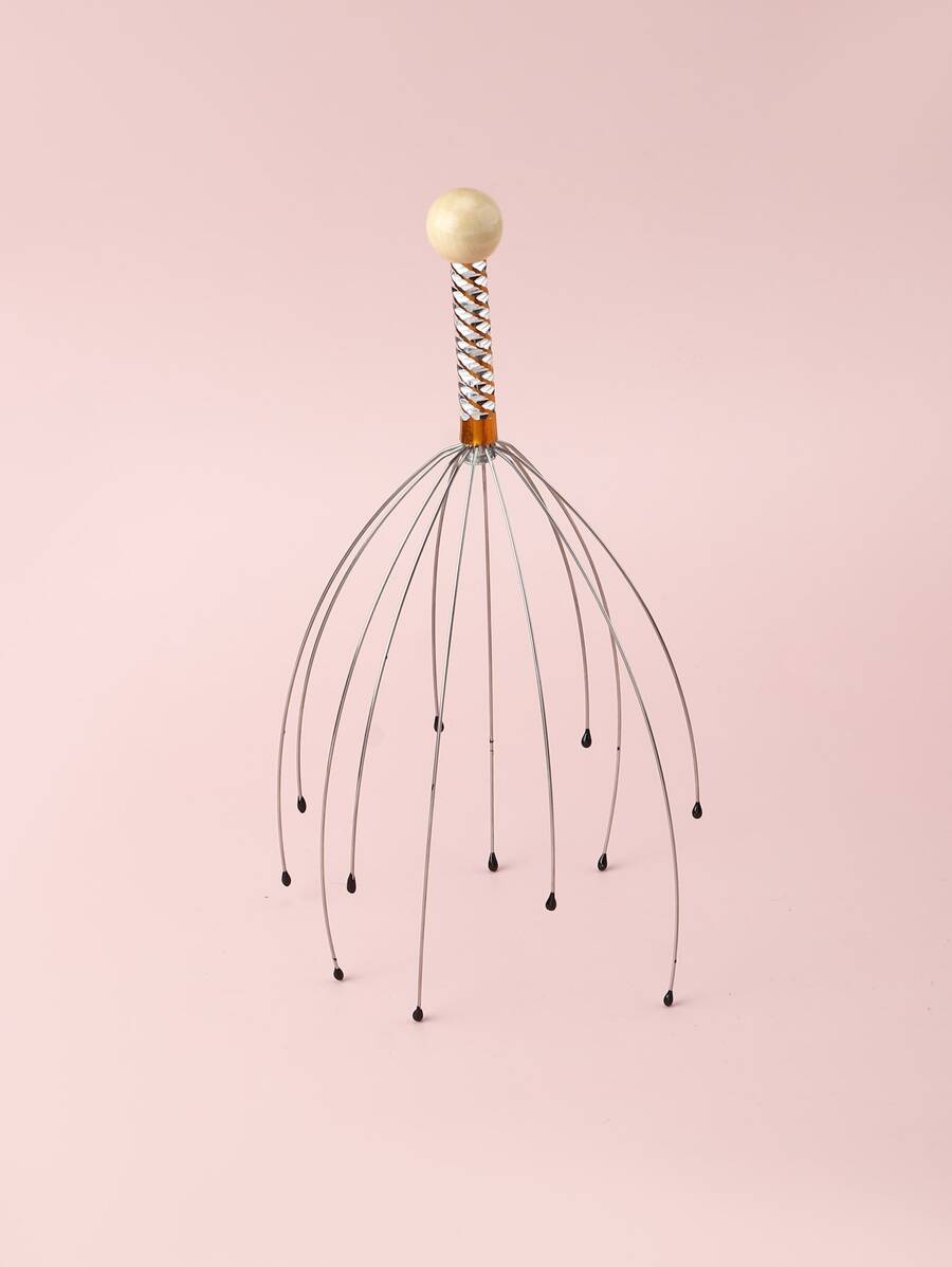 1把不銹鋼12爪按摩寵物梳適合貓狗日常使用