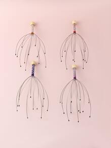 1把不銹鋼12爪按摩寵物梳適合貓狗日常使用