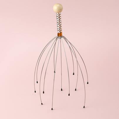 1把不銹鋼12爪按摩寵物梳適合貓狗日常使用