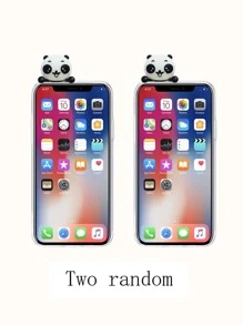 1pc/3d Painted Panda Phone Case Compatible With Iphone 15pro-Max, Compatible With Xiaomi, Compatible With Samsung Protective Cover,International Version, Not The Domestic Version - Clear - View 3