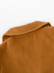 Toddler Boys Lapel Neck Button Front Overcoat - Ginger - View 3