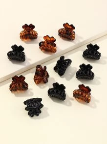 12 piezas Simple Pinza de pelo para uso diario en peinados de niñas con diseño de mariposa casual - Multicolor - Ver 2