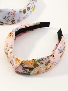 4pcs Floral Print Headbands, Bohemian Style Colorful Rose & Leaf Print Headbands, Suitable For Daily Wear, Spring/Summer, Vacation Hairband Hair Hoop Hair Accessories Head Accessories - Multicolor - View 4