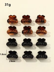 12 piezas Simple Pinza de pelo para uso diario en peinados de niñas con diseño de mariposa casual - Multicolor - Ver 4