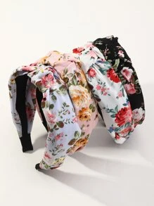 4pcs Floral Print Headbands, Bohemian Style Colorful Rose & Leaf Print Headbands, Suitable For Daily Wear, Spring/Summer, Vacation Hairband Hair Hoop Hair Accessories Head Accessories - Multicolor - View 5