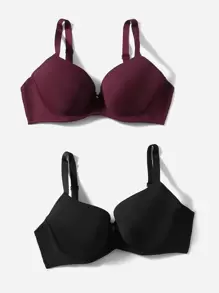 2-pack Plus Size Solid Beugel BH