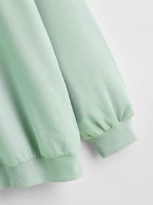 SHEIN EZwear Los Angeles Graphic Long Sleeve Pullover - Mint Green - View 3
