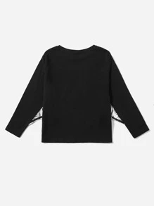 SHEIN 男孩萬聖印花長袖T恤