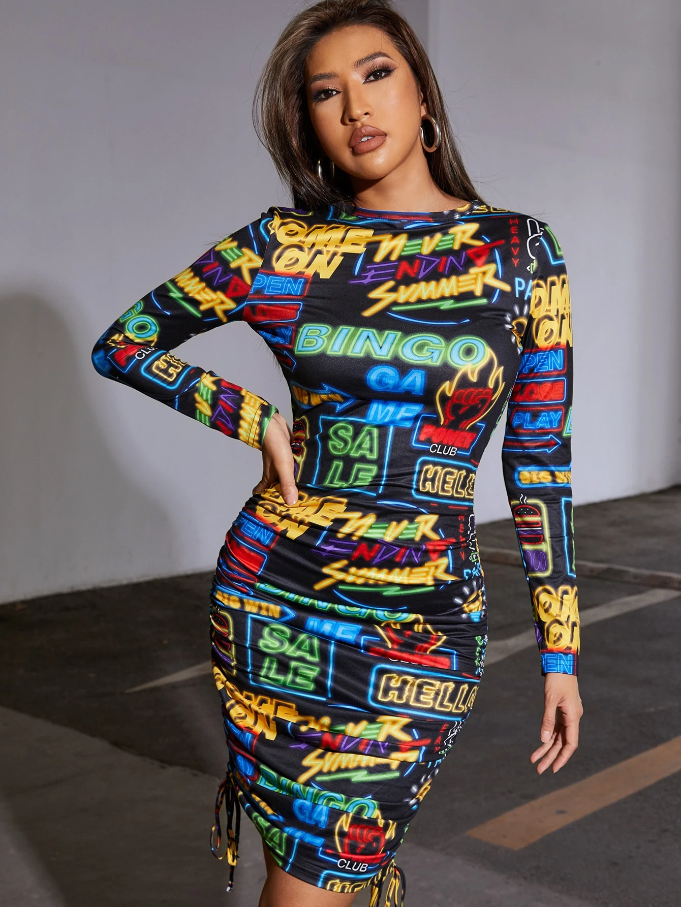 bodycon graphic dress