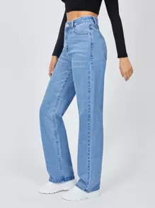 SHEIN Tall Jeans de talle alto con lavado ligero