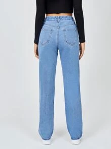 SHEIN Tall Jeans de talle alto con lavado ligero