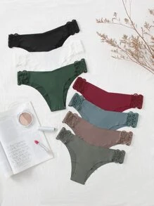 7pack Contrast Lace No Show Panty - Multicolor - View 1