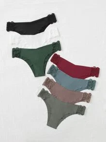 7pack Contrast Lace No Show Panty - Multicolor - View 5