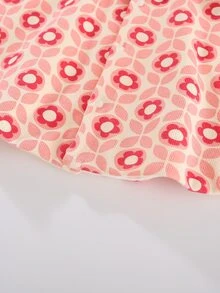 Peninsula Baby 嬰兒印花前蝴蝶結連帽斗篷外套 - 彩色 - 查看 5