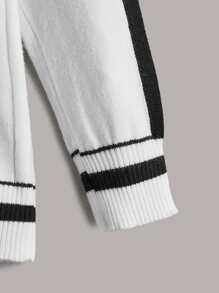 Toddler Girls Cable Knit Turtleneck Raglan Sleeve Sweater - White - View 4