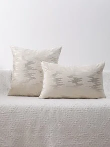 1pc Metallic Cushion Cover Without Filler - Beige - View 1