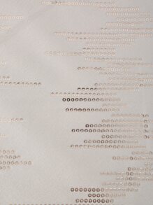 1pc Metallic Cushion Cover Without Filler - Beige - View 2