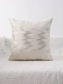 1pc Metallic Cushion Cover Without Filler - Beige - View 4