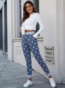 DEARCASE Quần thể thao nữ Túi Hình học - Màu xanh bụi bặm - Xem 1